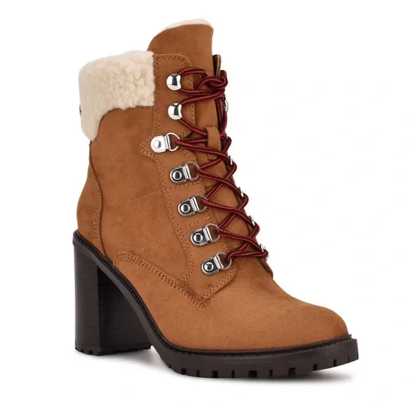 Nine West Shoes Nine West Peer Sherpa Cuff Block Heel Boots